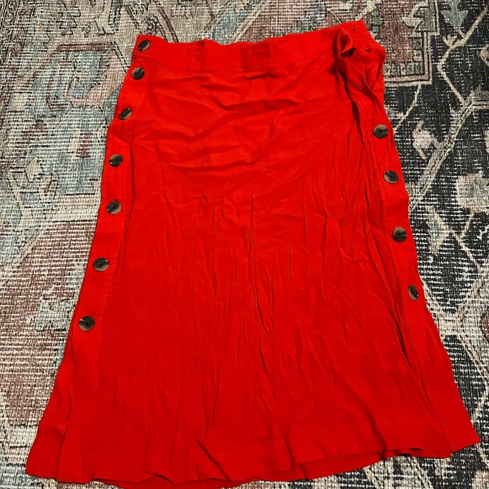 Madewell red knee length skirt